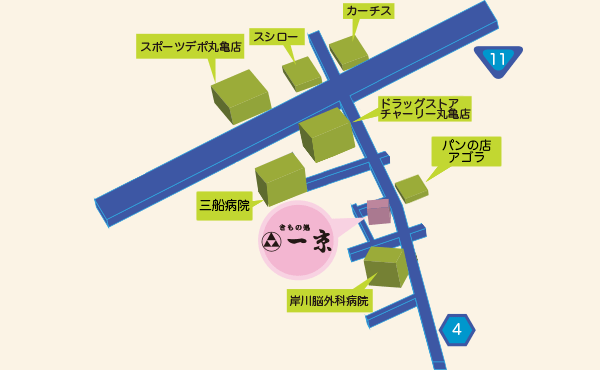 きもの処一京丸亀店地図